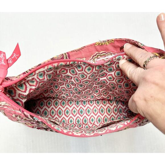 Vera Bradley Shoulder Bag Call Me Coral Retired Pink Hobo Paisley 10x13 Boho - Picture 4 of 6